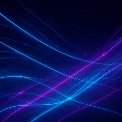 Lignes courbes colorées fond bleu électrique