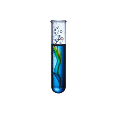 test tube with blue liquid