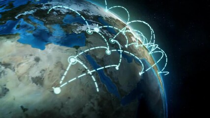 Communication technology global world network. Digital Data transfer Modern Business and Technology Concept - Powered by Adobe