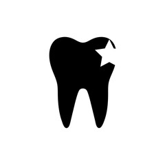 Silhouette dental x ray icon minimal clean oral health scan vector design with white background
