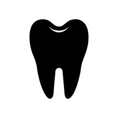 Silhouette tooth implant icon minimal clean dental surgery vector design with white background