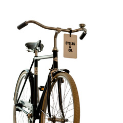 vintage bicycle on a white background