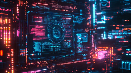 Cybernetic Heartbeat: Abstract Technology Background

