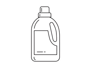 Laundry detergent bottle outline vector illustration for product mockup