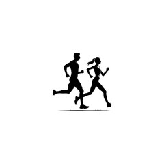Fototapeta premium Set of silhouette runner