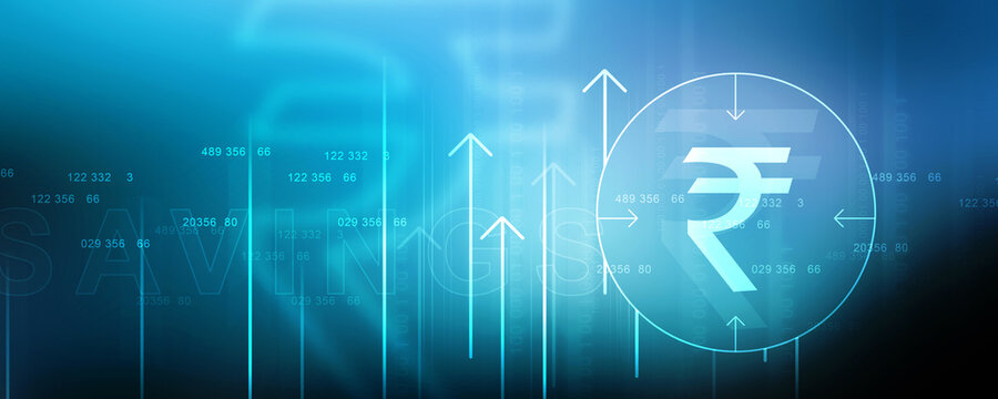 2D illustration Rupee currency sign
