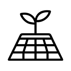 Outline icon of a seedling growing from a grid pattern sprout futuristic silhouette vector icon