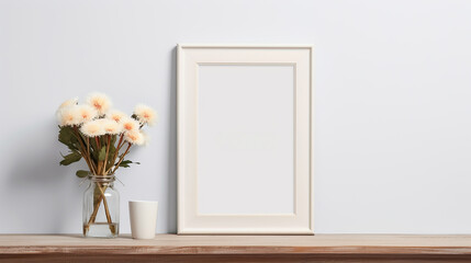 frame mockup on wall in living room
