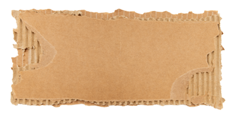Piece of torn cardboard on a white background. Torn cardboard isolate