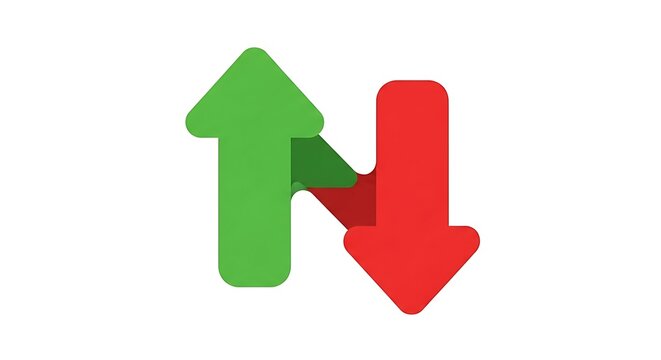 "Green Up and Red Down Arrow Vector Icons &ndash; Flat Design"