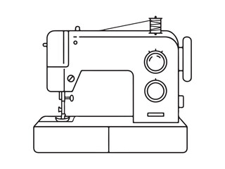 Sewing machine outline vector illustration design isolated on white background
