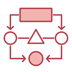Obraz premium Flowchart red Icon