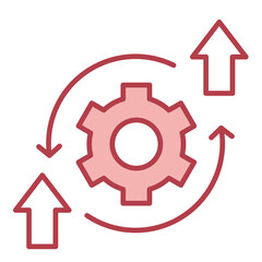 Gear-Process red Icon