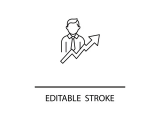 Achieving stellar results with a modern business strategy and rising market share showing financial growth and success with a dynamic leader.