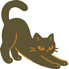 Black cartoon cat with dog and mouse in fun pet illustration