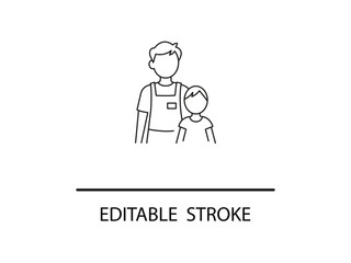 Minimalist line art featuring a father and child, perfect for family services, adoption agencies, or parenting blogs seeking a modern feel.