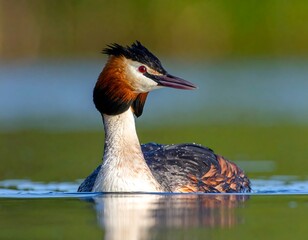 Bird on water, profile view