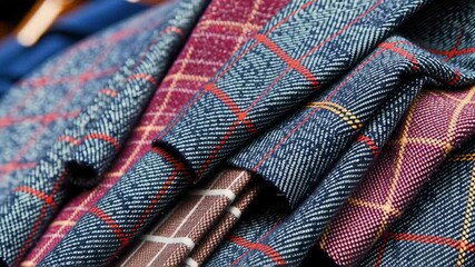 Stylish fabric and textile patterns blue and burgundy showcase vibrant textures and intricate designs, highlighting modern fashion trends