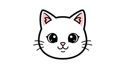 Fototapeta premium Adorable feline face illustration conveying charm and playful innocence design for many project