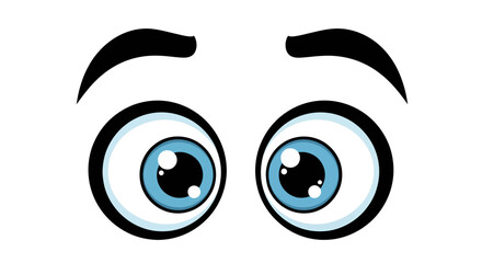 Fototapeta premium Expressive cartoon eyes gazing upward with inquisitive and wide-eyed animation portraying attention