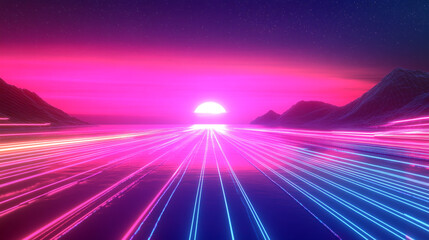 Vibrant Neon Waveform