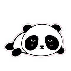 A cute baby panda bear cartoon illustration is a fun vector character with a happy smile