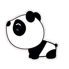 A cute baby panda bear cartoon illustration is a fun vector character with a happy smile