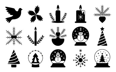 christmas icons set