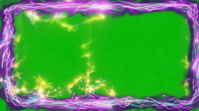 Abstract Light Trails Frame on Green Screen: A Futuristic and Energetic Motion Background