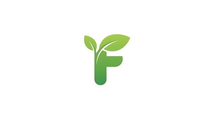 Leaf letter f logo