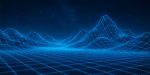 Abstract blue digital background with lines and futuristic design