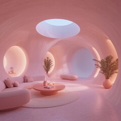 futuristic interior Generative AI