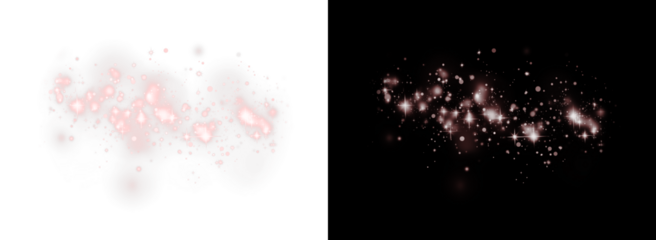 Abstract glowing particles background design PNG overlay with pink sparkles, bubbles, and transparent effect