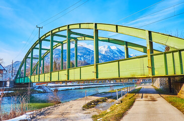 Railway bridge in Bad Ischl, Salzkammergut, Austria