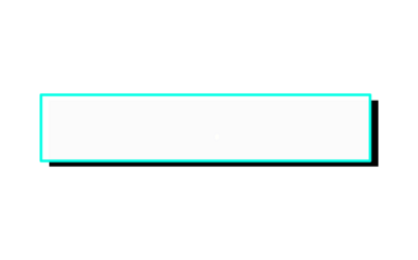 Minimal rectangular banner with cyan outline and shadow effect for labels, posters, and digital highlights on transparent background