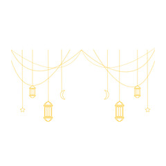 Elegant Arabic Hanging Lantern Garland – Ramadan Kareem Background