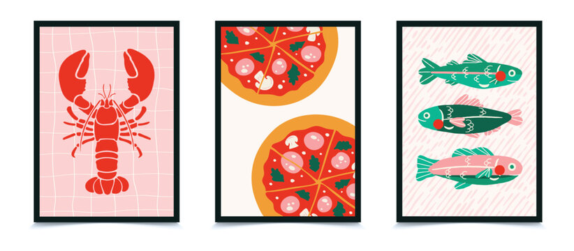 Italy summer vacation posters set wall art amalfi coast inspired