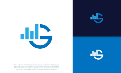 Initials G logo design. Initial Letter Logo. Innovative high tech logo template.	
