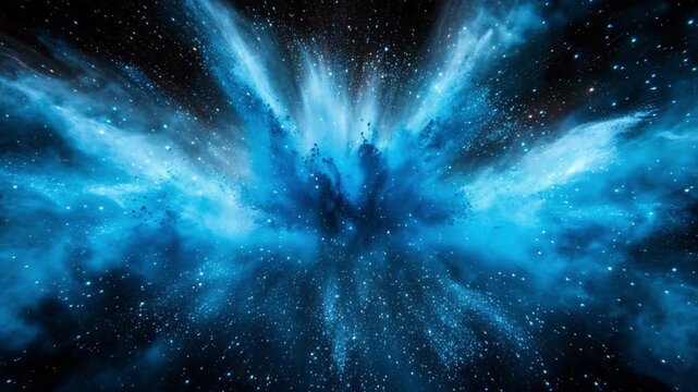 Celestial Dance: Witness the captivating explosion of cosmic dust and vibrant gas clouds in a surreal ballet of celestial bodies, depicting the vastness of the universe.