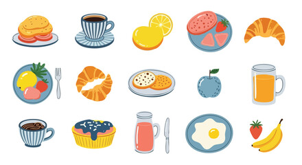 Enjoy a delicious and vibrant breakfast spread with fresh fruits, pastries, and coffee for a cheerful morning mood and a healthy start to your day