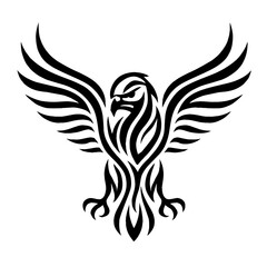 Obraz premium Striking Tribal Style Eagle Bird Vector Icon - Symbol of Power and Freedom
