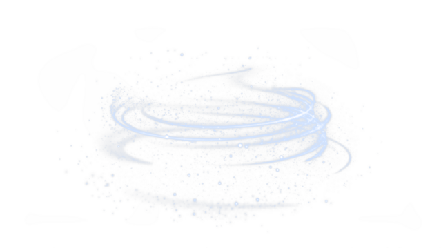 A swirling blue light effect with sparkles and a captivating trail in PNG format, on a transparent background