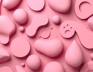 Abstract geometric shapes in soft pink (1)