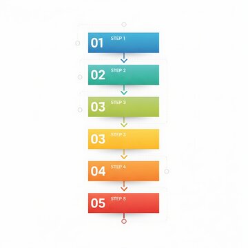Step-by-Step Vertical Flow Chart &ndash; Gradient Numbered Process Infographic for Business Presentations
