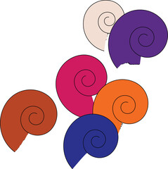 Colorful spiral spheres — playful vector illustration