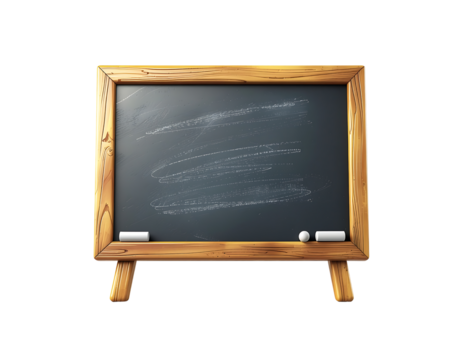3D wooden blackboard icon isolated on transparent background. Realistic education and classroom symbol, perfect for school, teaching, learning, training, vintage, and retro design projects. - Powered by Adobe