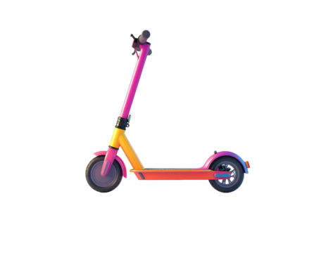 3D scooter icon isolated on transparent background. Realistic personal transportation and urban mobility symbol, perfect for city travel, commuting, delivery, eco-friendly transport, vehicles.
