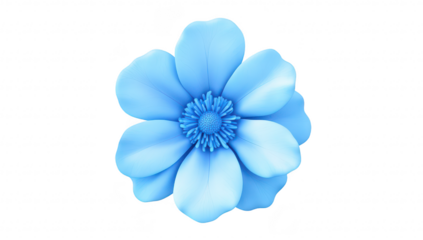 A beautifully crafted blue flower with delicate petals and intricate details. set against a soft white background. ideal for nature-themed designs or floral decorations