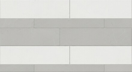An alternating grey  white brick wall with narrow grey seams in an offset pattern