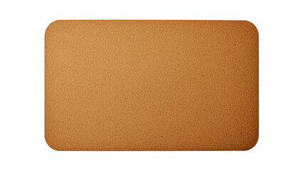 A smooth. rectangular cork board with a natural brown texture. placed on a white background. ideal for office or home organization. its minimalist design and functionality